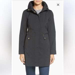 Cole Haan Back Bow Packable Hooded Raincoat Coat Jacket Size S